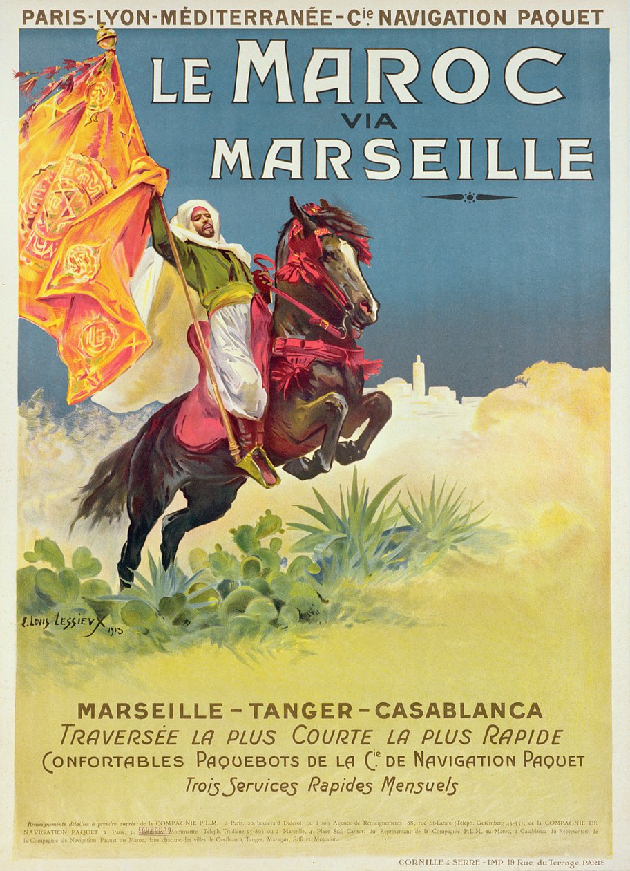 Marokko en Marseille poster door Ernest Louis Lessieux