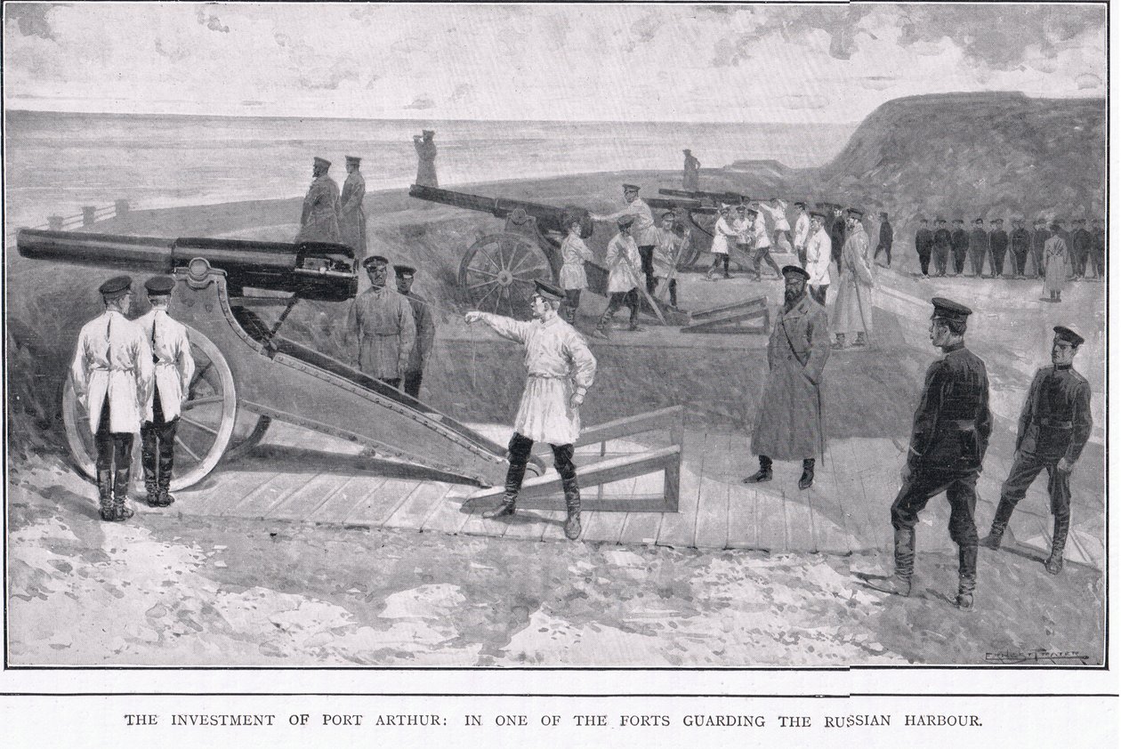 De Belegging van Port Arthur tijdens de Russisch-Japanse Oorlog door Ernest Prater
