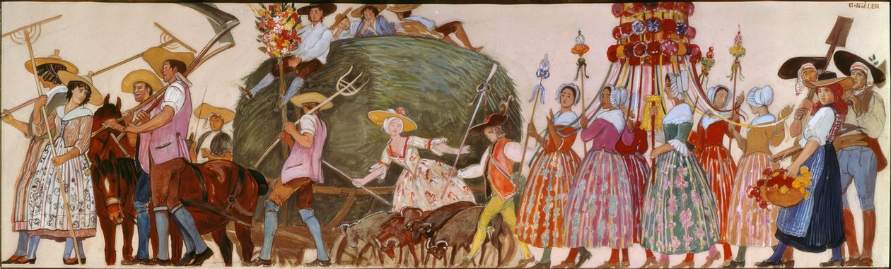 Processie, De hooiwagen door Ernest Bieler