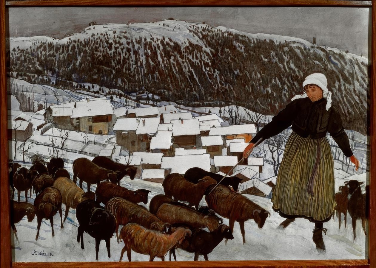 De geitenhoedster door Ernest Bieler