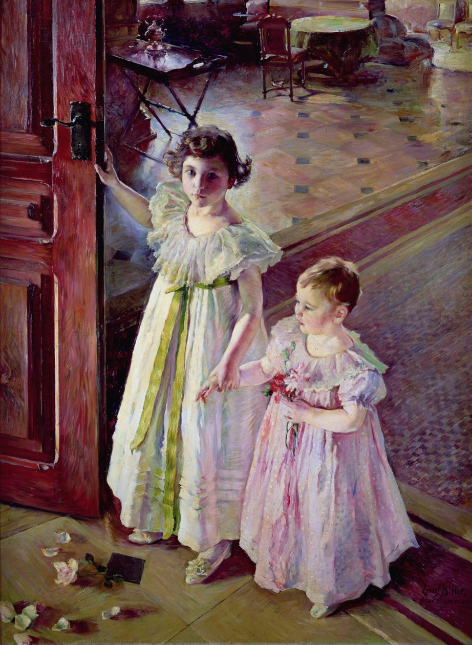 Meisjes in een Interieur door Ernest Bieler