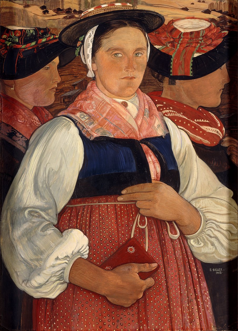 Drie Valaisannes door Ernest Bieler
