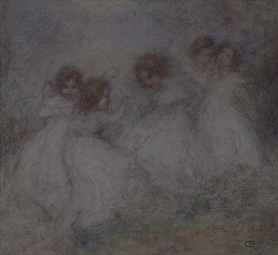 Vijf Kleine Meisjes door Ernest Charles de Belle