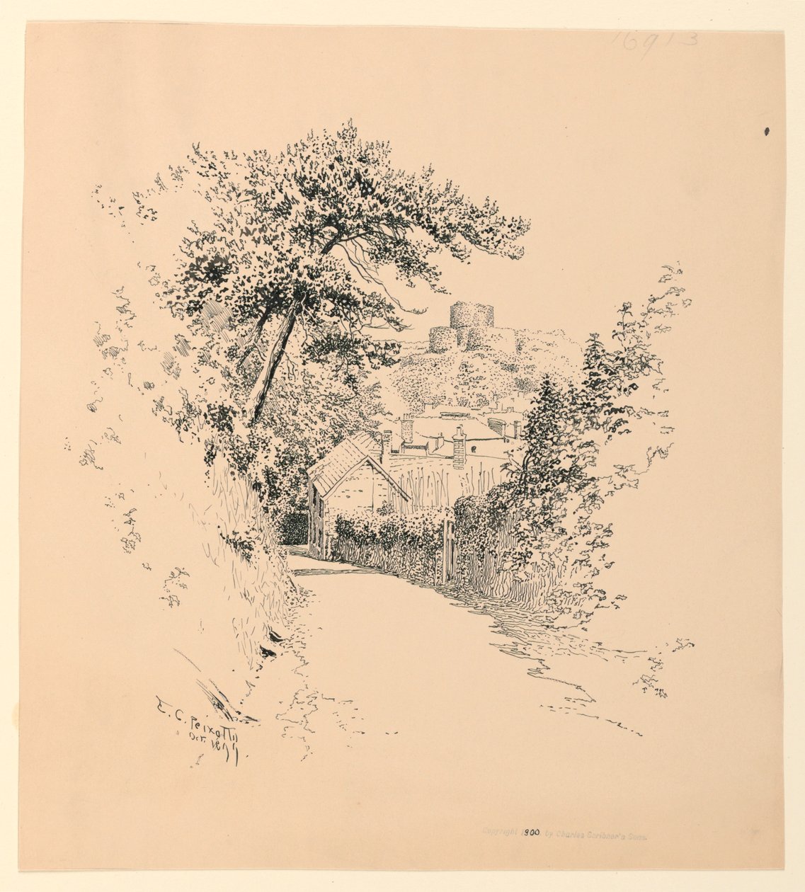 Het kasteel van Launceston door Ernest Clifford Peixotto