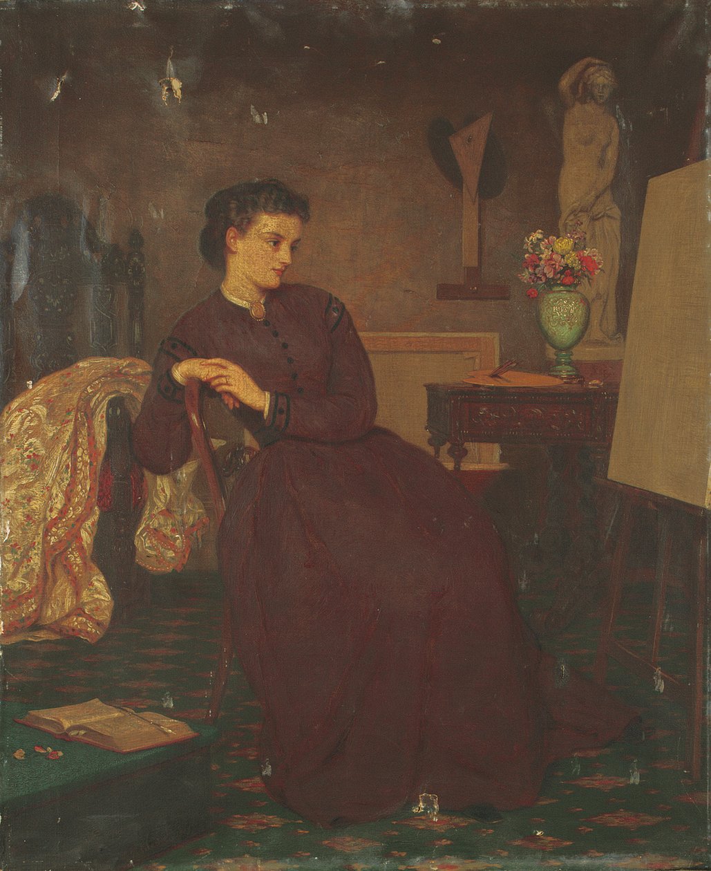Een Dame Kunstenaar, 1869 door Ernest Gustave Girardot