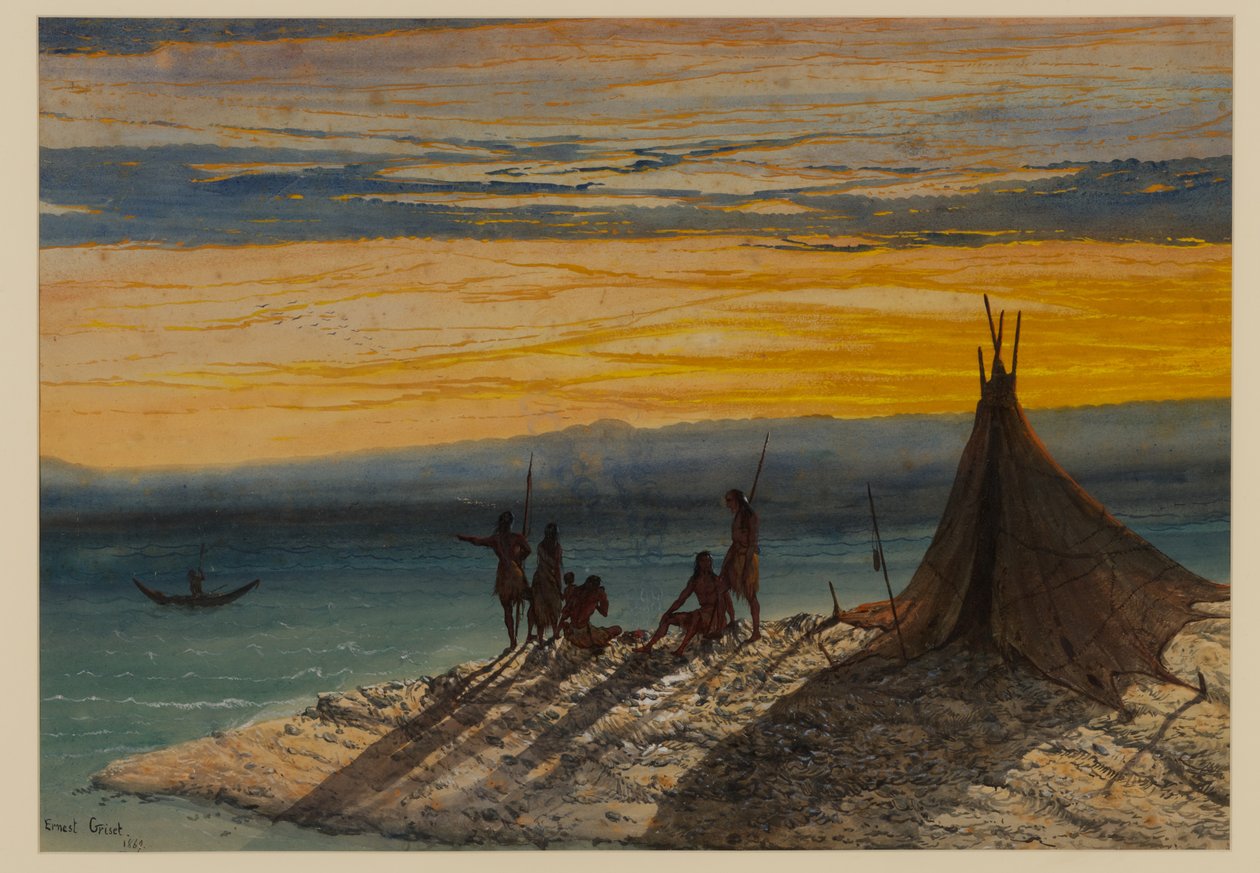 Prehistorisch Landschap, 1869 door Ernest Henry Griset