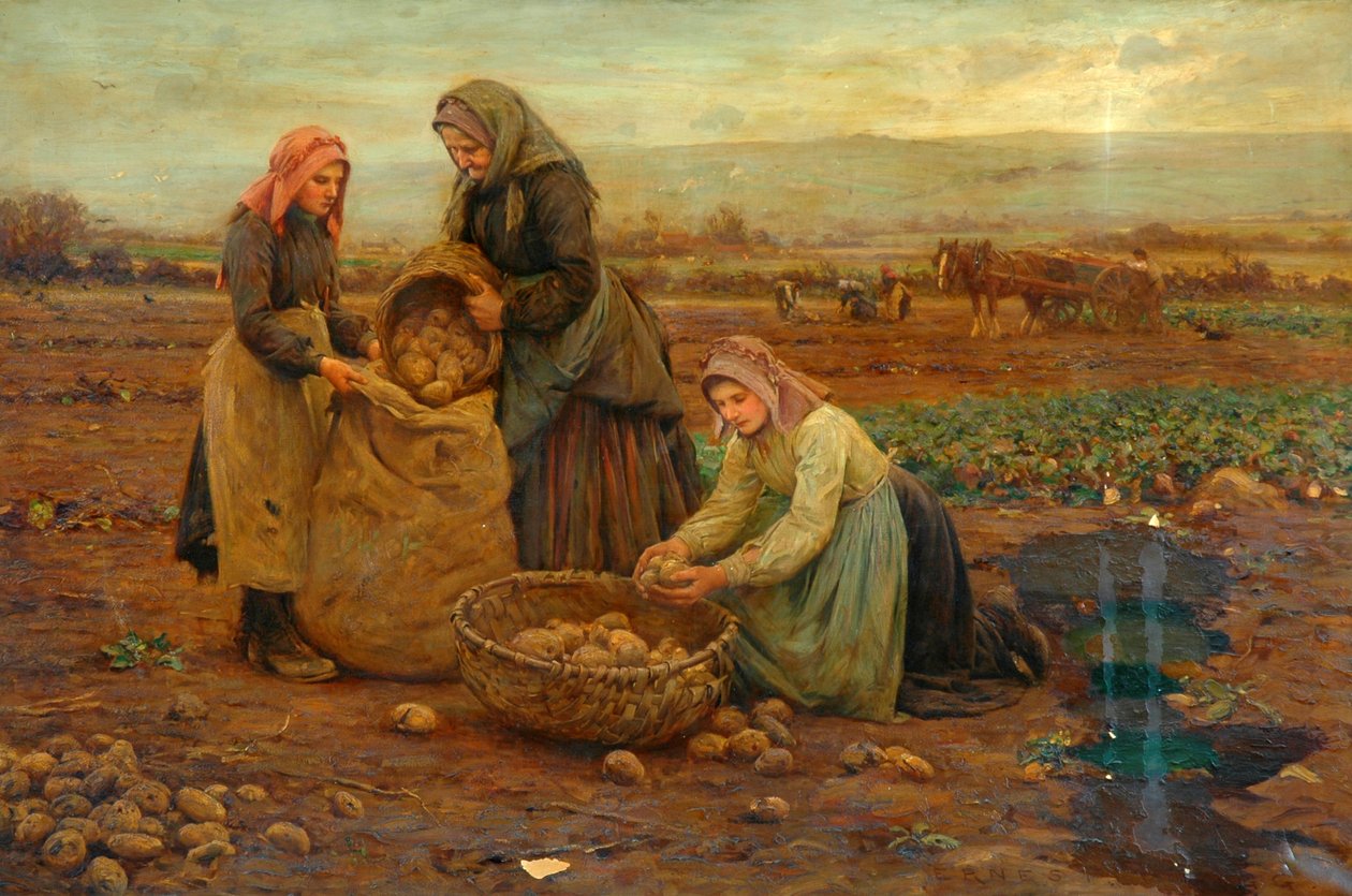 De aardappelplukkers door Ernest Higgins Rigg