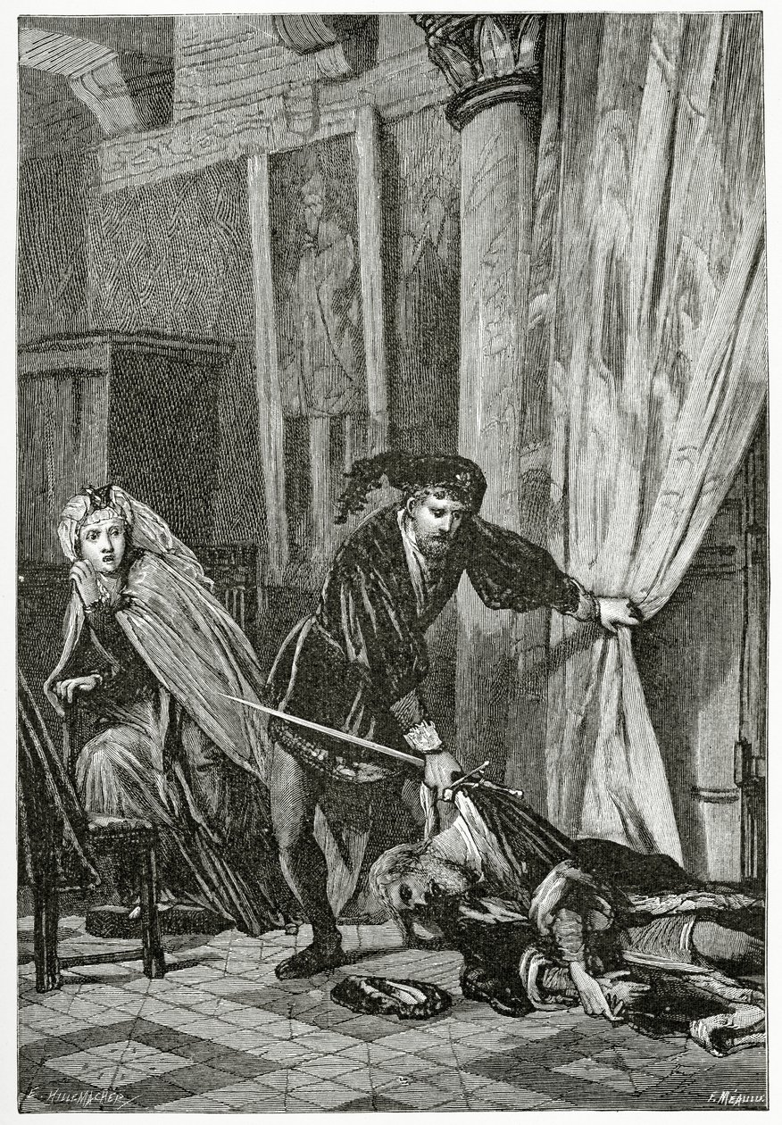 Scène uit Hamlet, 19e Eeuw door Ernest Hillemacher