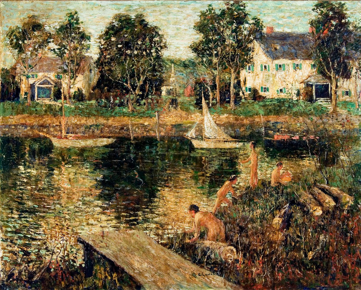 Zwemplek door Ernest Lawson