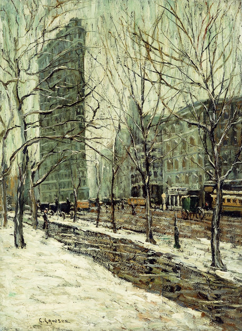 Het Flatiron Building door Ernest Lawson