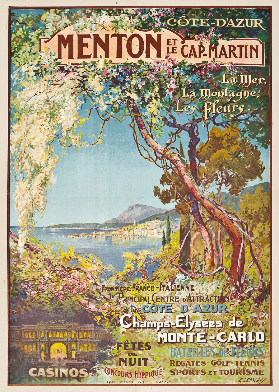 Menton en de Cap-Martin door Ernest Louis Lessieux