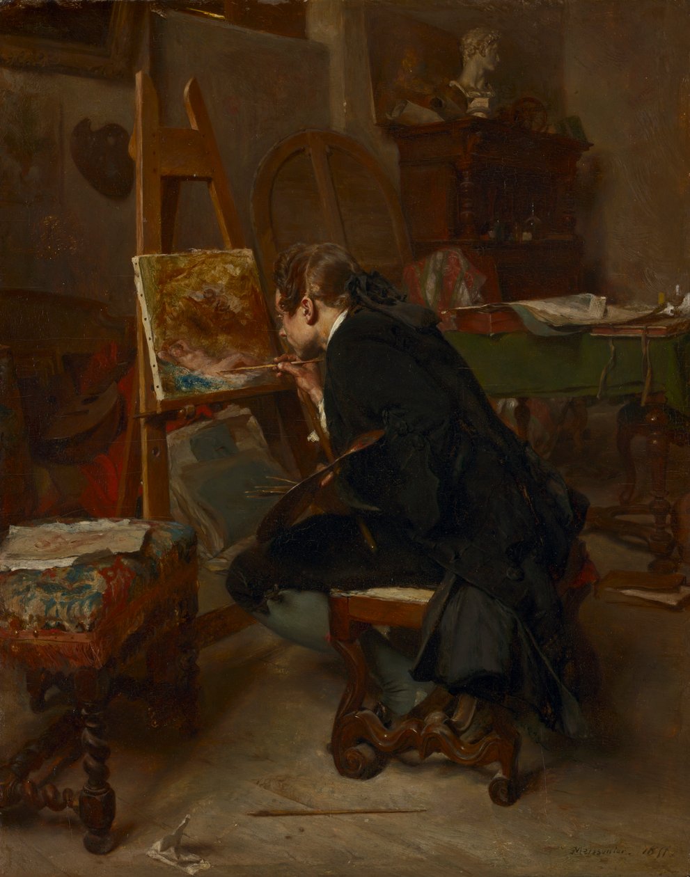 Een Schilder, 1855 door Jean Louis Ernest Meissonier