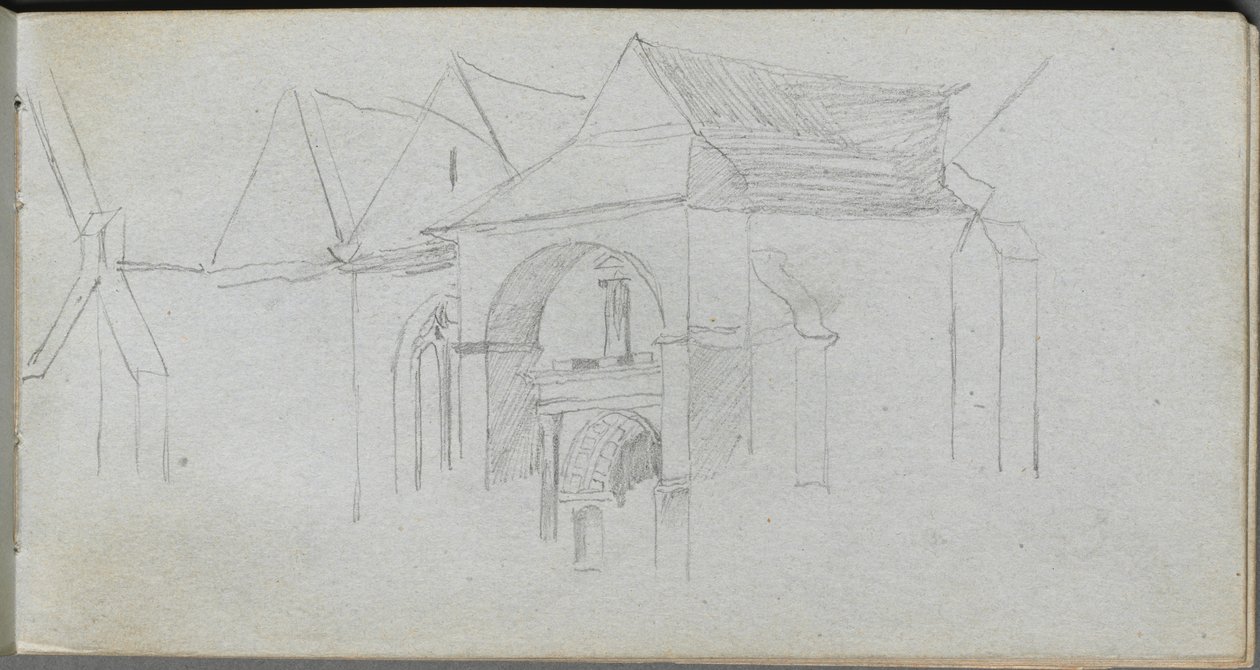 Schetsboek, pagina 22: Architecturale Studie door Jean Louis Ernest Meissonier