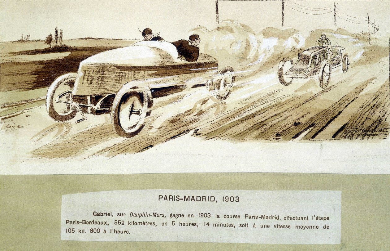De Parijs-Madrid race door Ernest Montaut