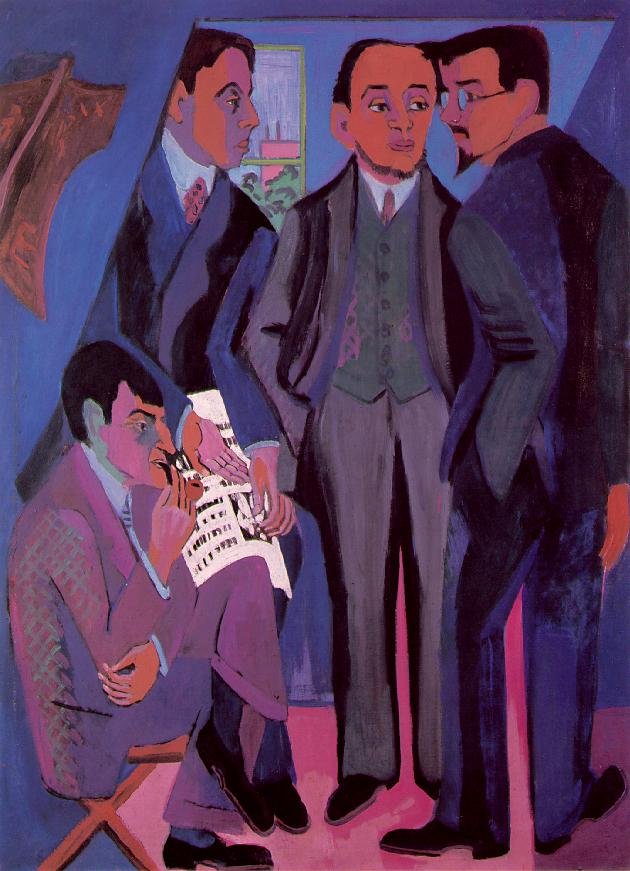 Een Groep Kunstenaars door Ernst Ludwig Kirchner