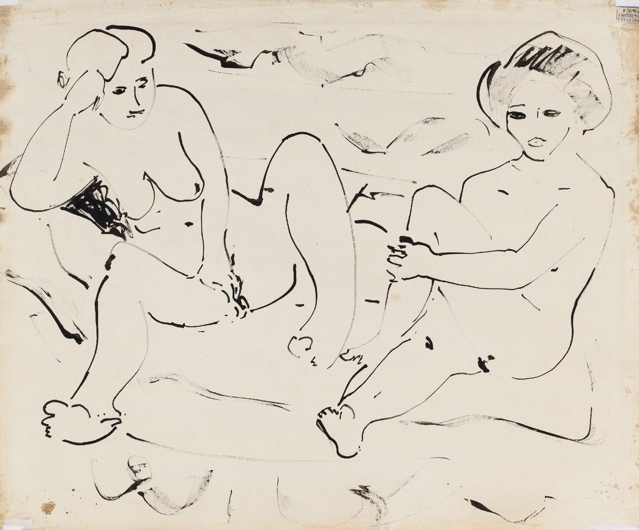 Naakt (verso) door Ernst Ludwig Kirchner