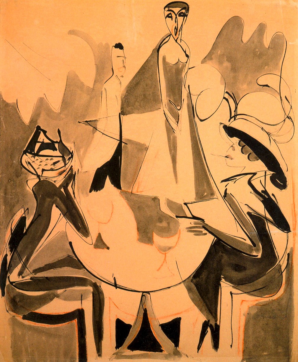 Cafe Chantant II door Ernst Ludwig Kirchner