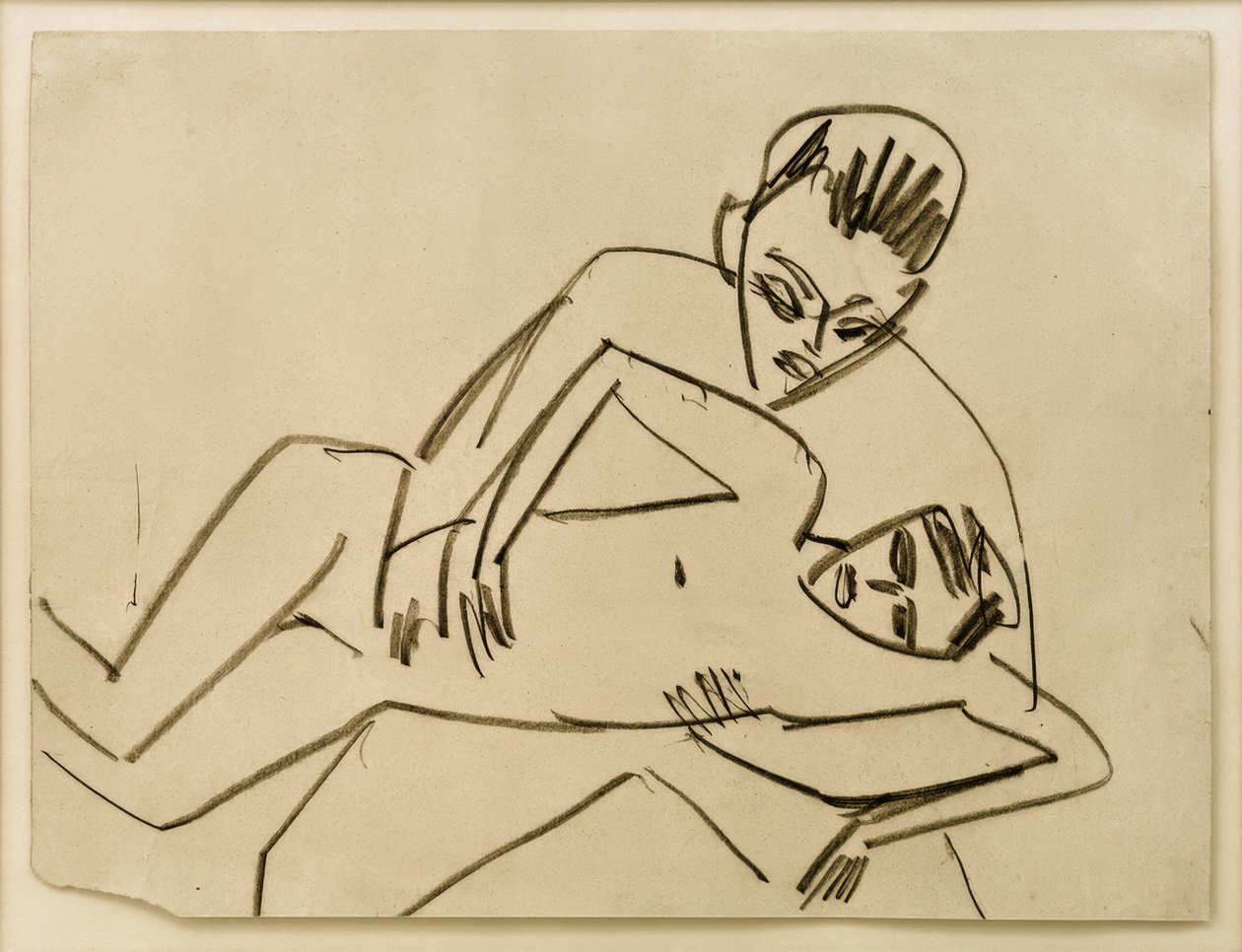 Zonder titel (Fränzi met man) door Ernst Ludwig Kirchner