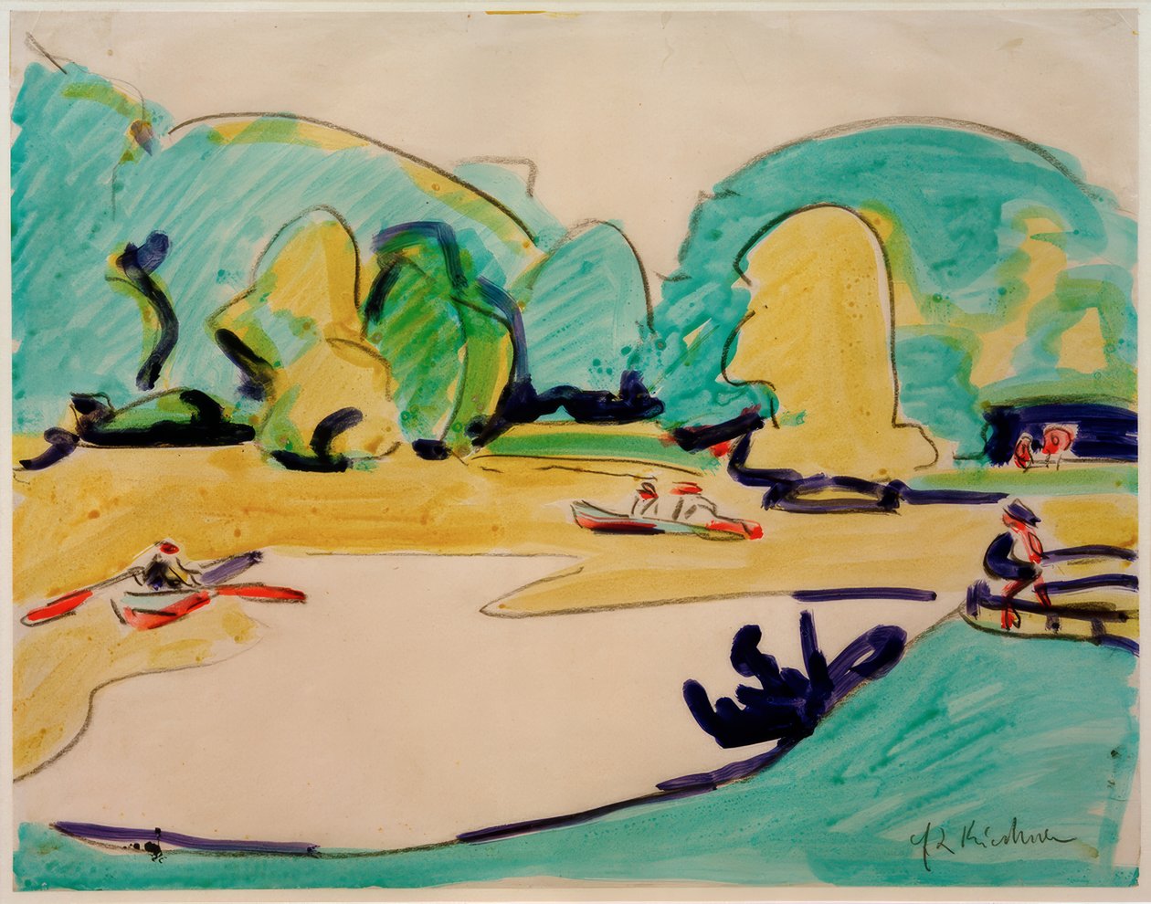 Zonder titel (Parklandschap in Dresden) door Ernst Ludwig Kirchner