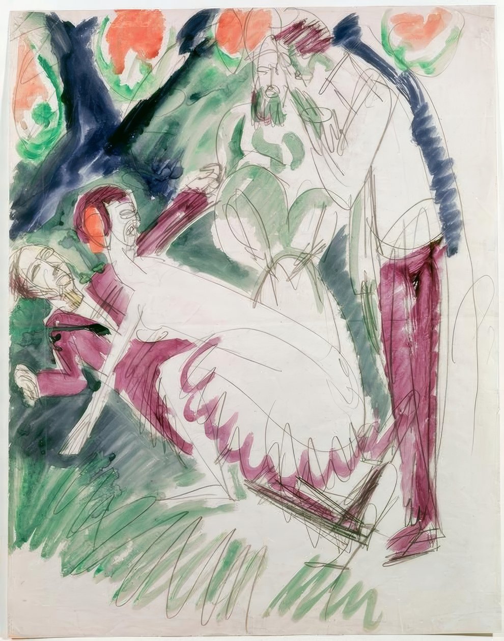 Pantomime Reimann II door Ernst Ludwig Kirchner