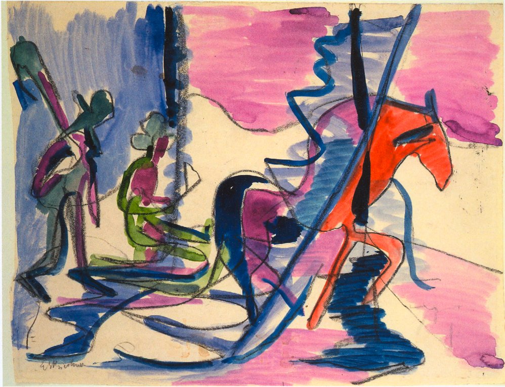 Slee in de mist door Ernst Ludwig Kirchner