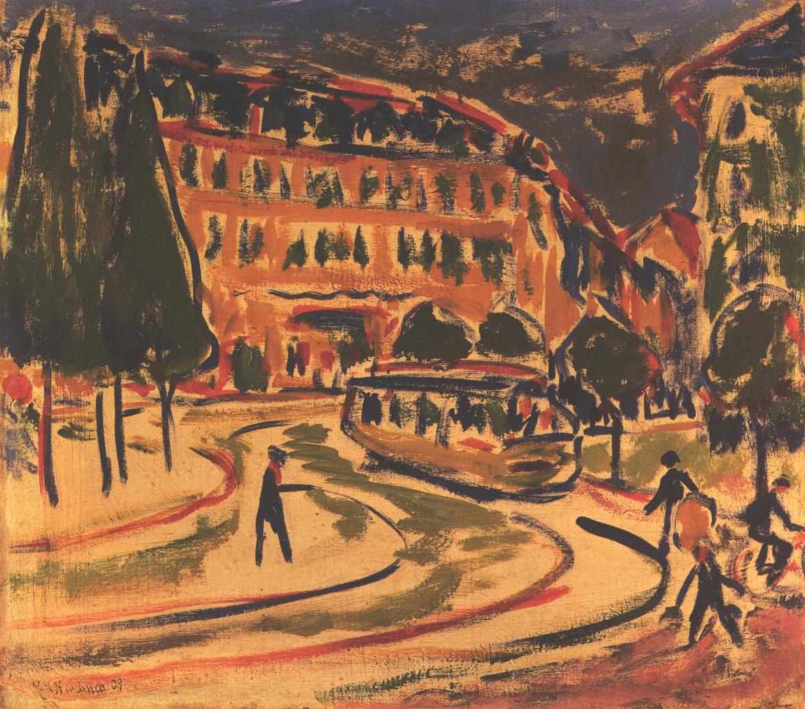 Tram in Dresden door Ernst Ludwig Kirchner
