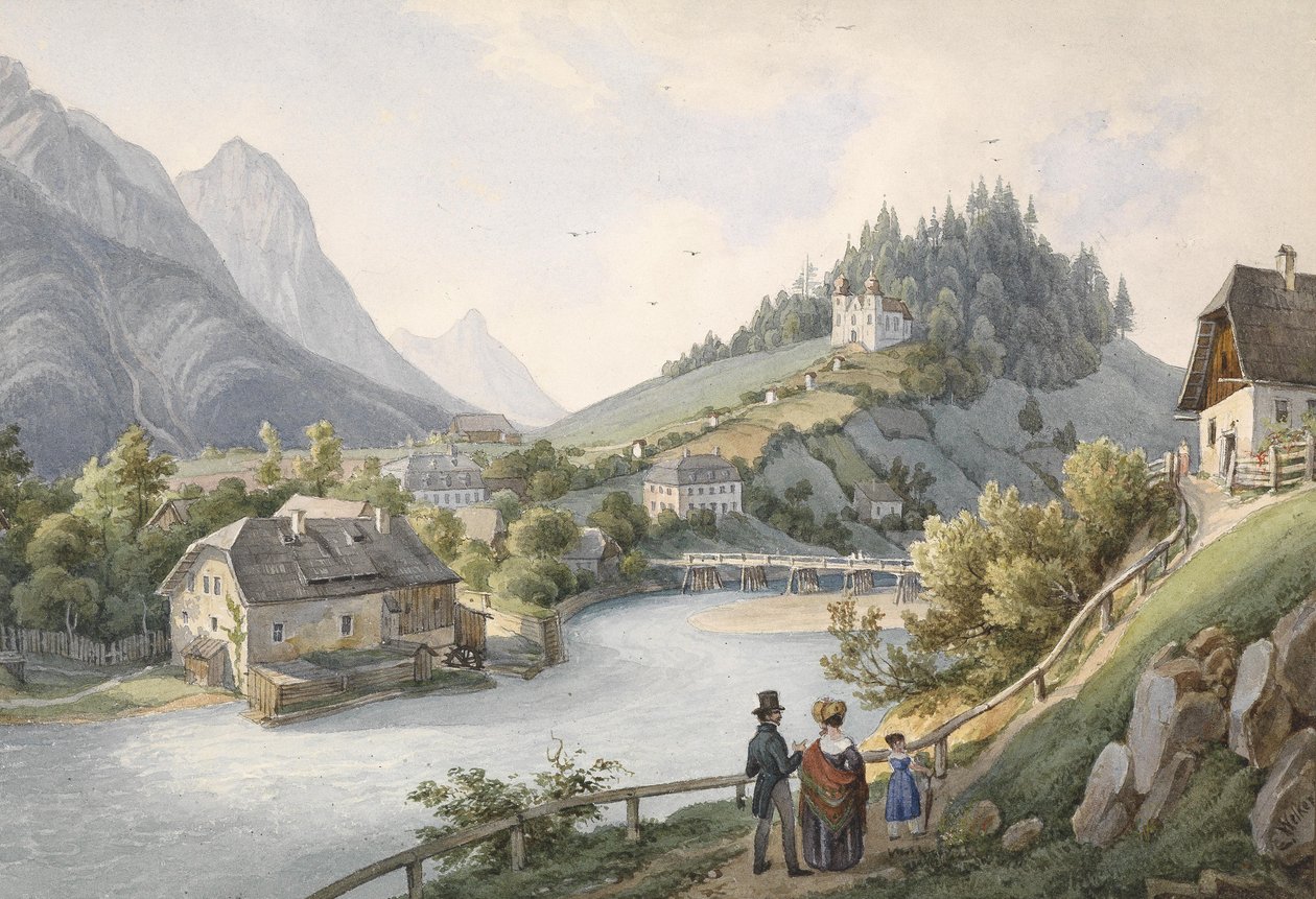 Motief uit Bad Ischl door Ernst Welker