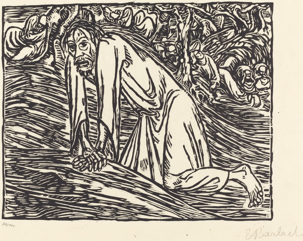 Christus in Gethsemane door Ernst Barlach