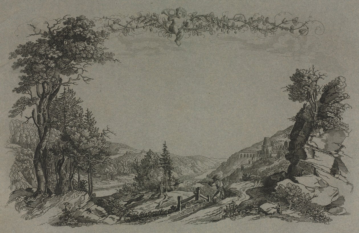 Zes gezichten op kasteel Heidelberg door Ernst Fries