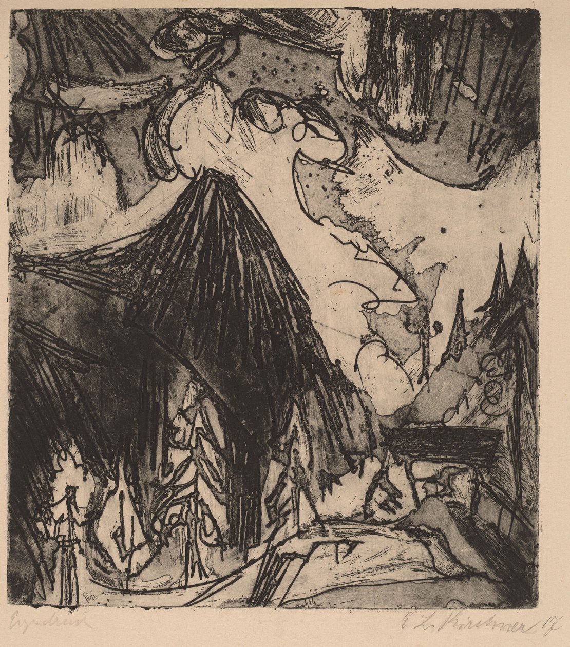 De Seehorn, 1919 door Ernst Ludwig Kirchner