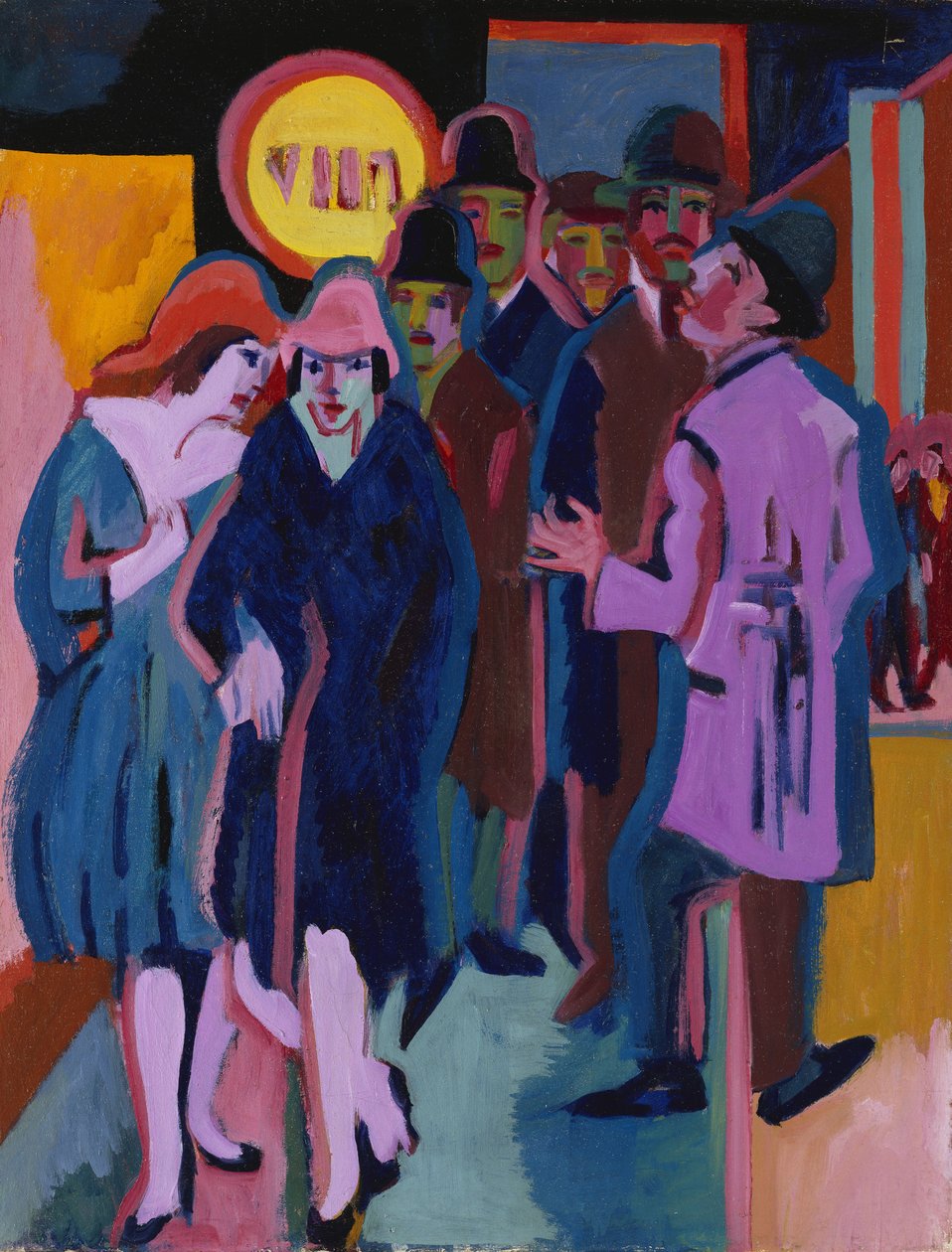 Een nachtelijke straatscène, 1925 door Ernst Ludwig Kirchner