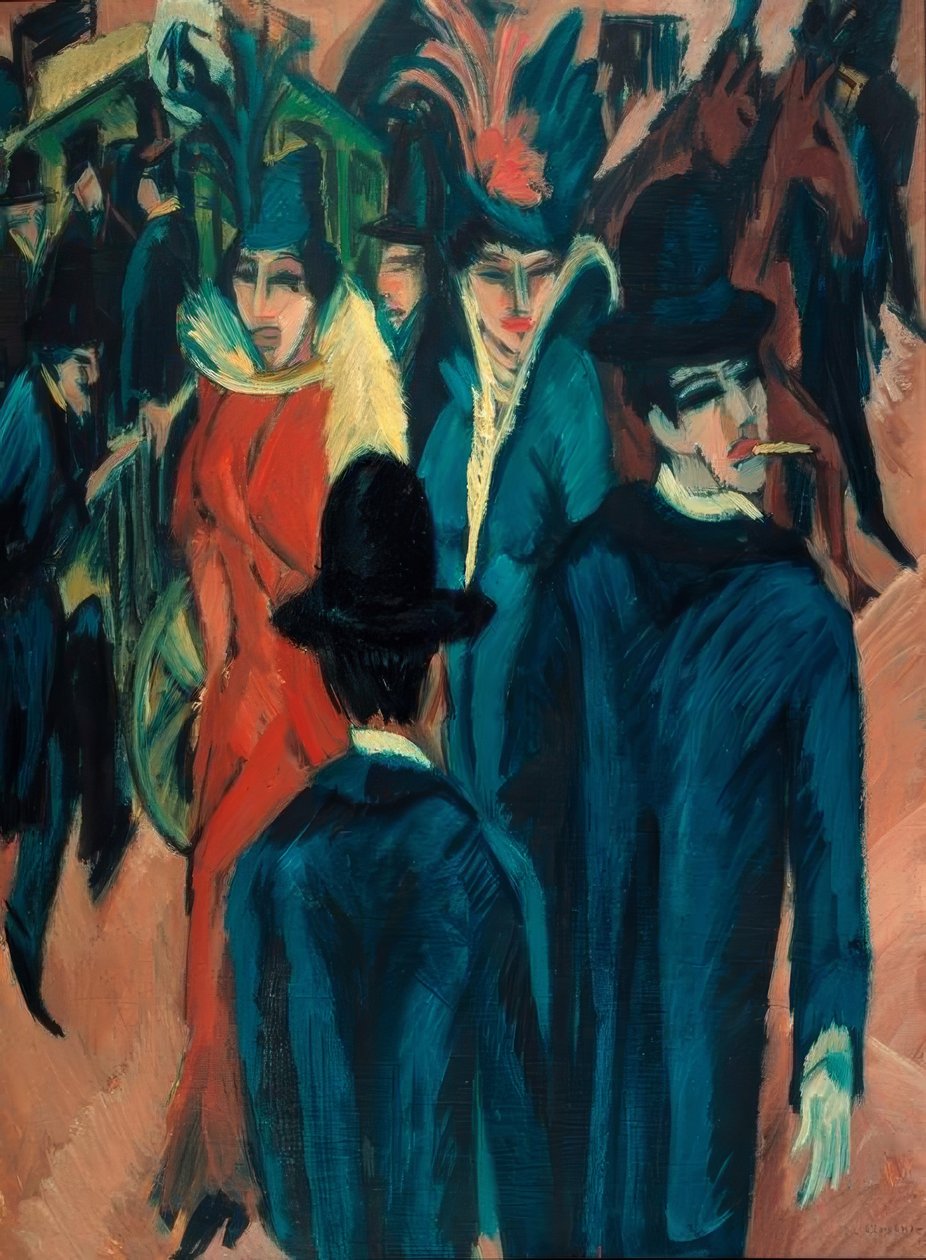 Straatscène in Berlijn door Ernst Ludwig Kirchner