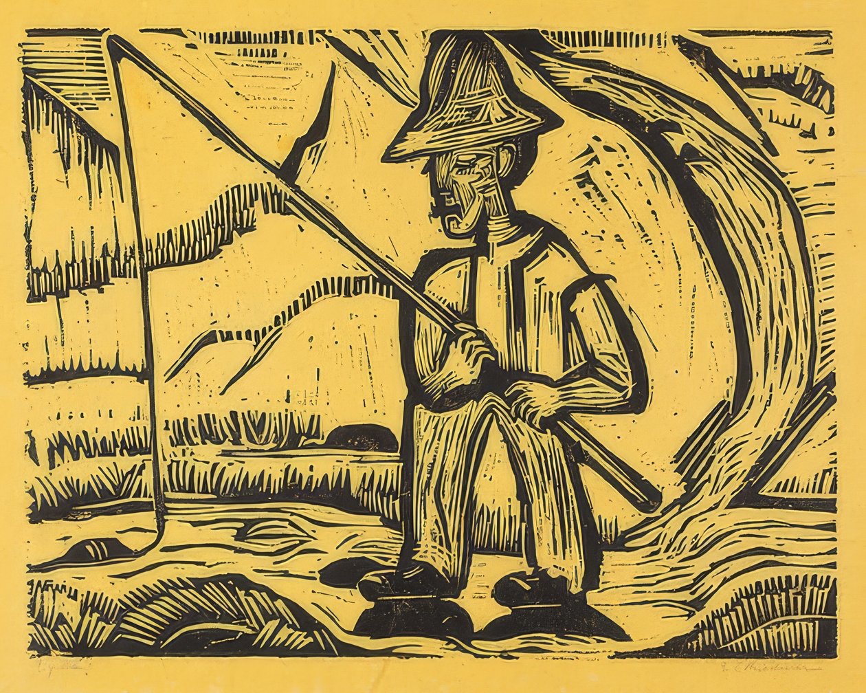 De visser door Ernst Ludwig Kirchner