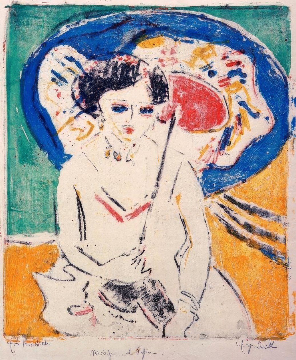 Dodo met Japanse paraplu door Ernst Ludwig Kirchner