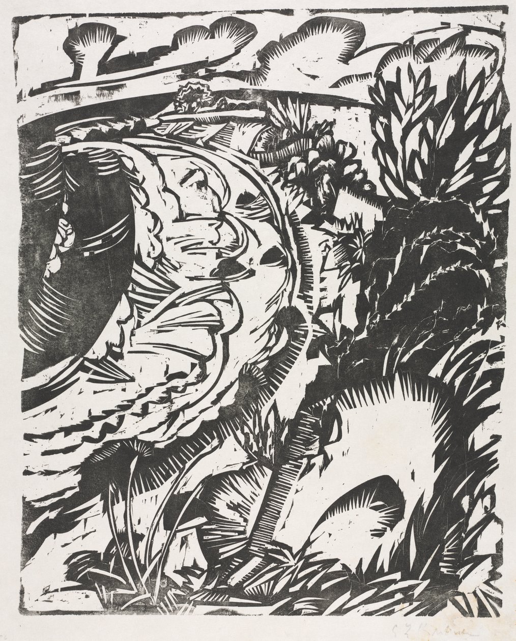 Duinlandschap met een Gebogen Baai door Ernst Ludwig Kirchner