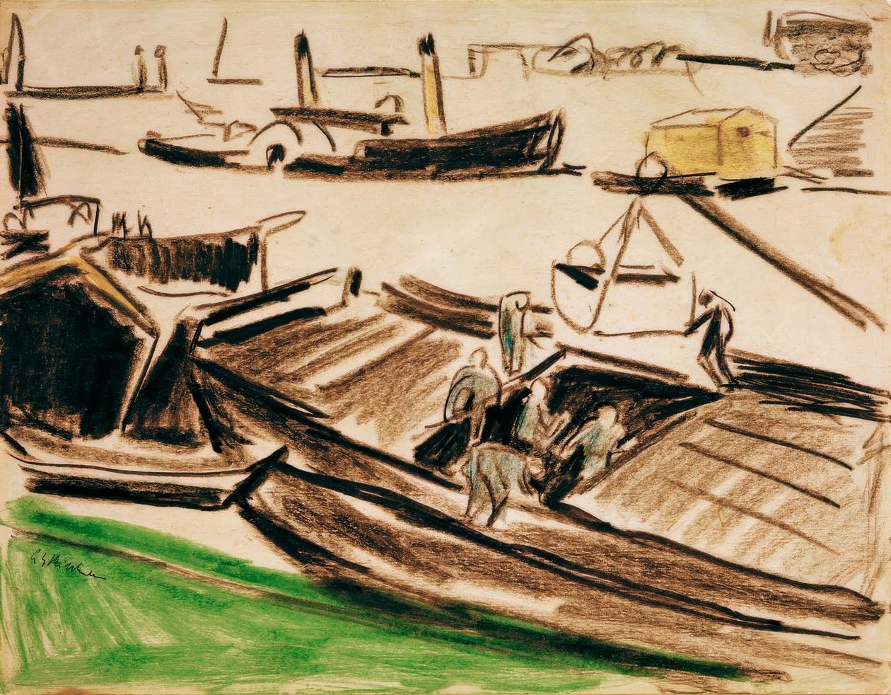 Elbzillen II door Ernst Ludwig Kirchner