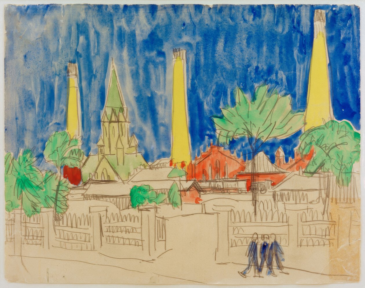 Fabriek in Dresden door Ernst Ludwig Kirchner