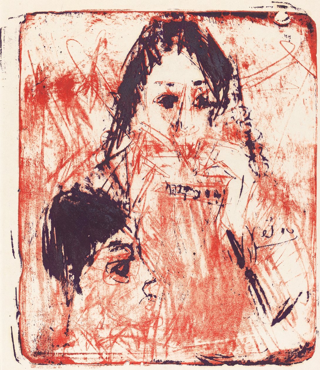 Mondharmonicaspeler door Ernst Ludwig Kirchner
