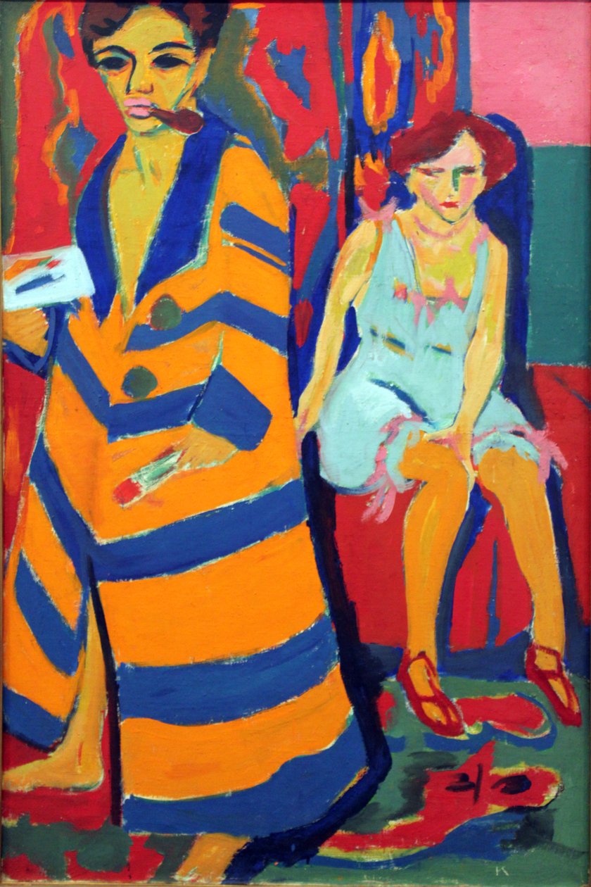 Schilder en model door Ernst Ludwig Kirchner