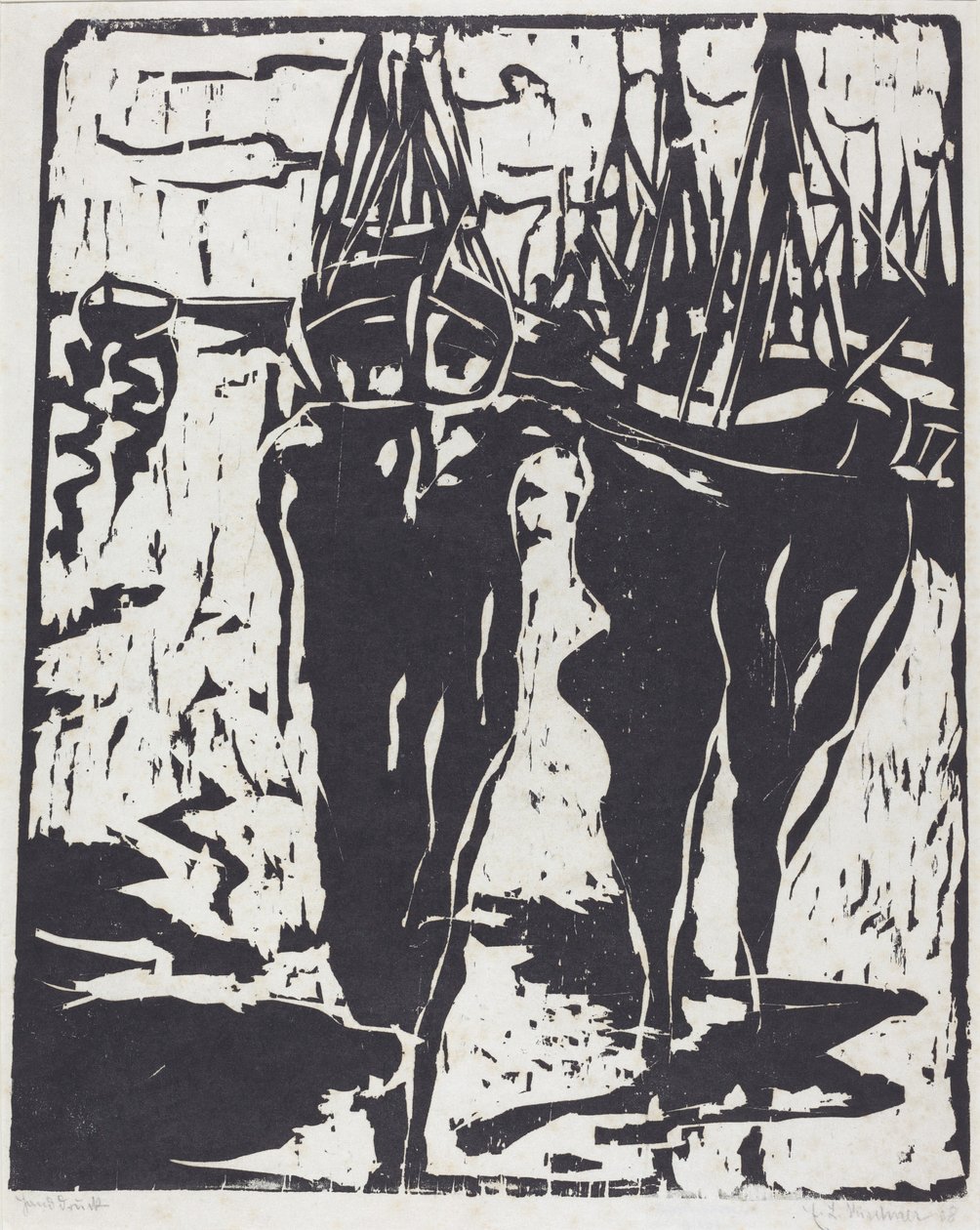 Havenscène door Ernst Ludwig Kirchner