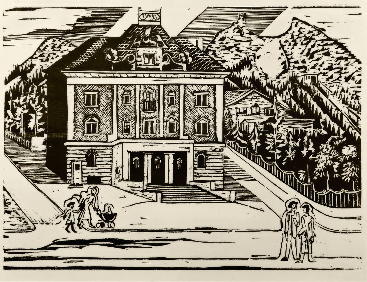 Postgebouw Davos door Ernst Ludwig Kirchner