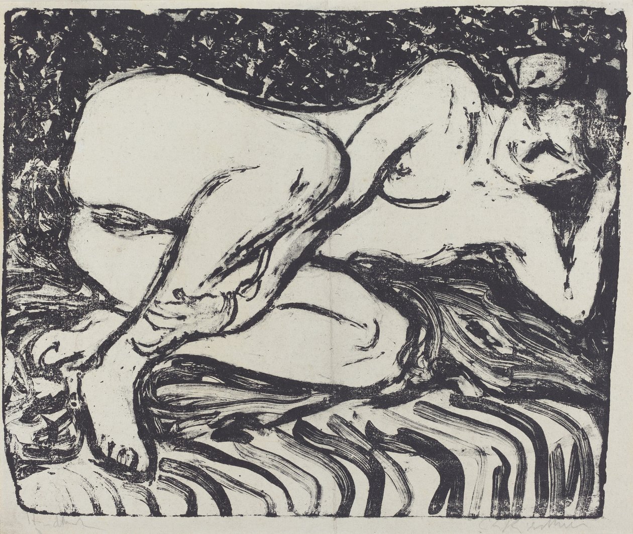 Liggende Naakt door Ernst Ludwig Kirchner