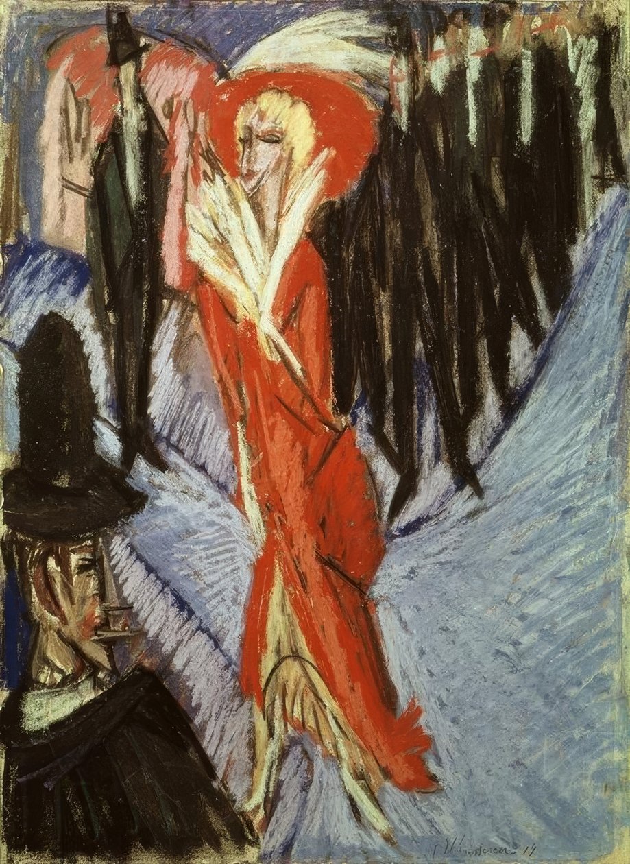 Rode kokotte door Ernst Ludwig Kirchner