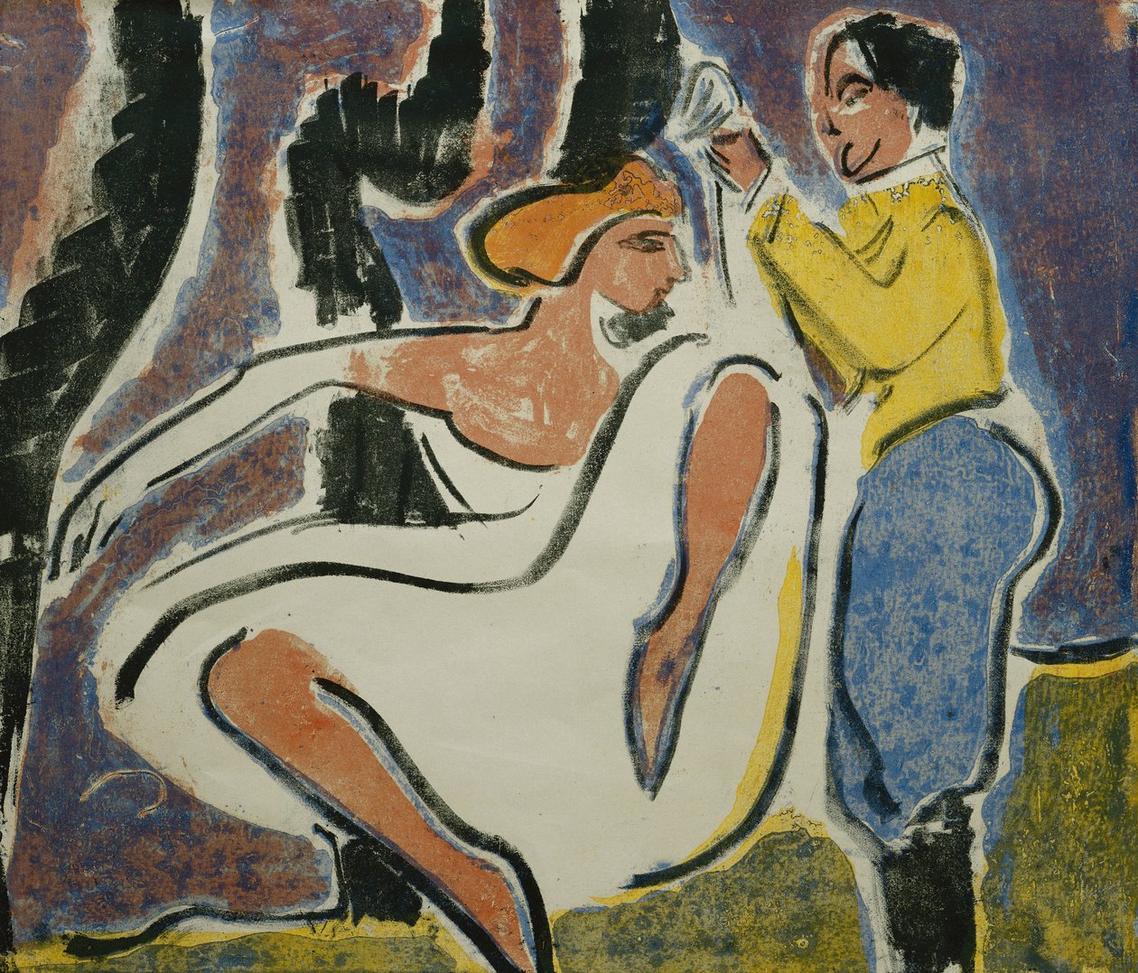 Russisch Dansend Koppel, 1909 door Ernst Ludwig Kirchner