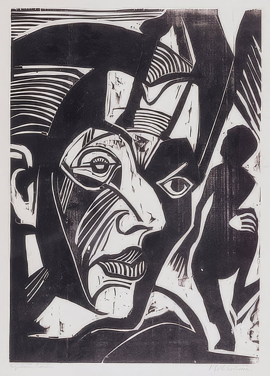 Zelfportret (Melancholie van de bergen). 1929 door Ernst Ludwig Kirchner