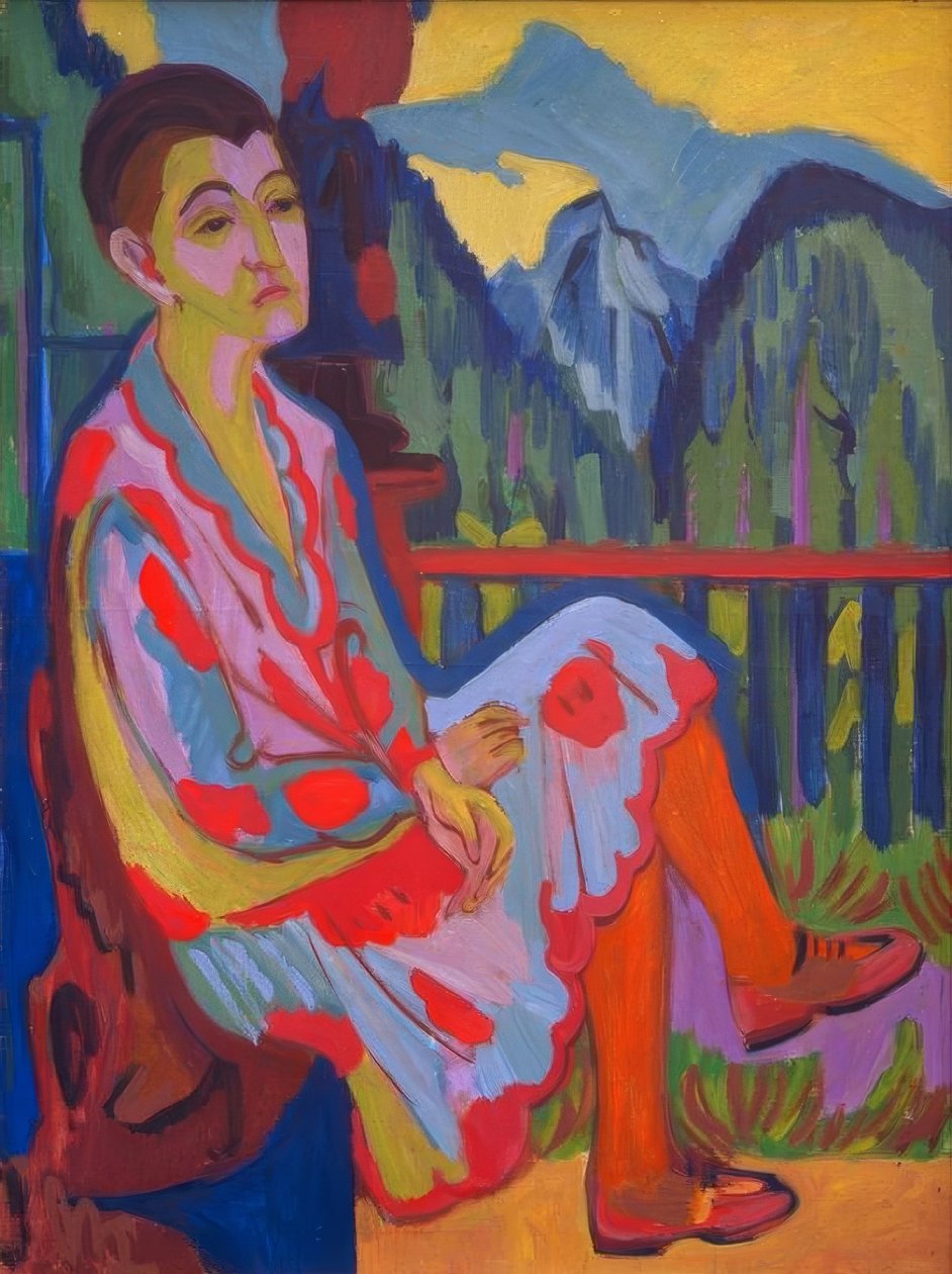 Zittende dame (Erna Kirchner) door Ernst Ludwig Kirchner