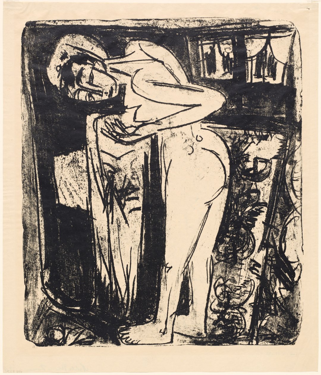 Staande Naakte in een Kamer door Ernst Ludwig Kirchner
