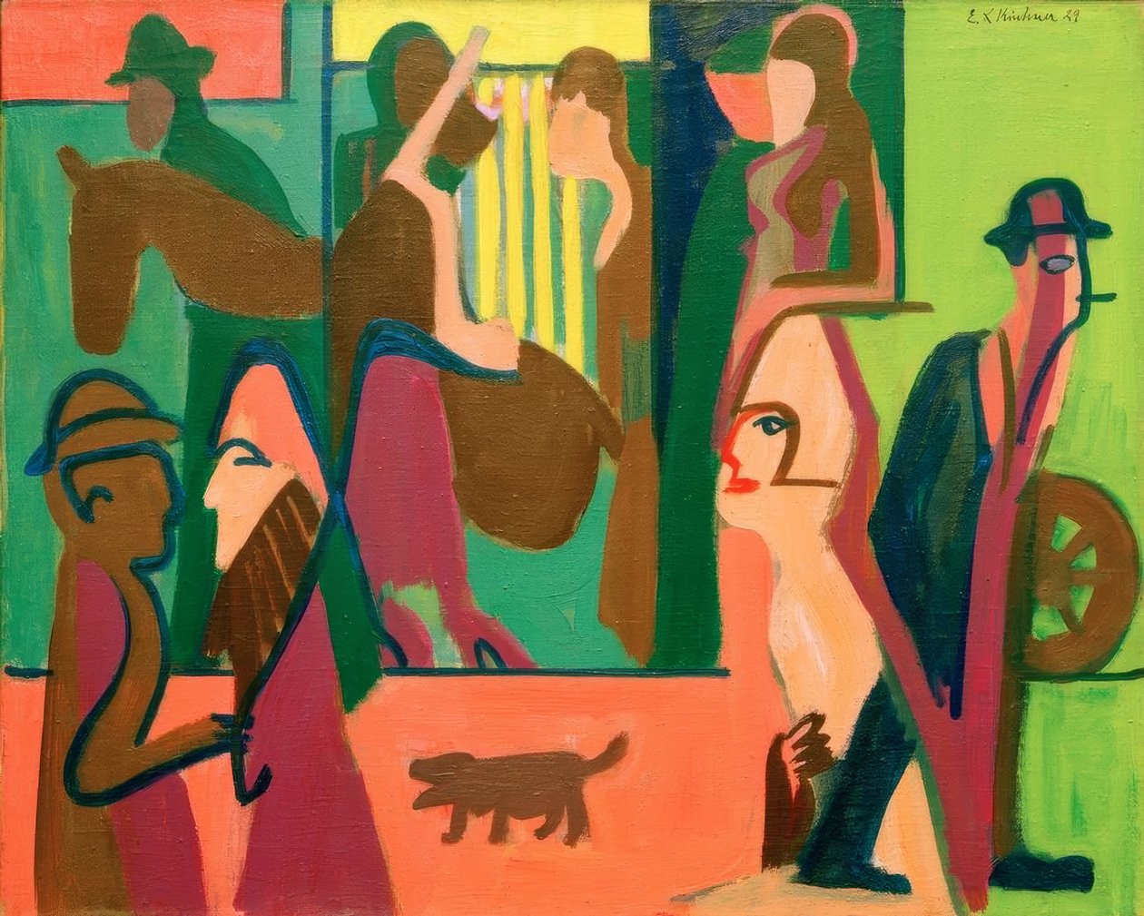 Straat in de schemering door Ernst Ludwig Kirchner