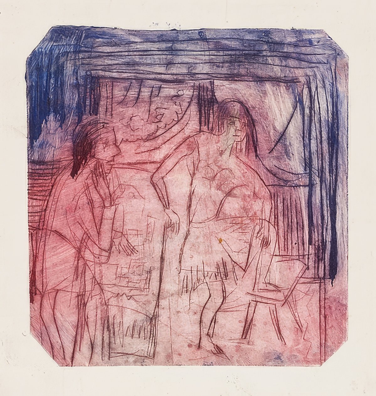 Scène in de kamer door Ernst Ludwig Kirchner