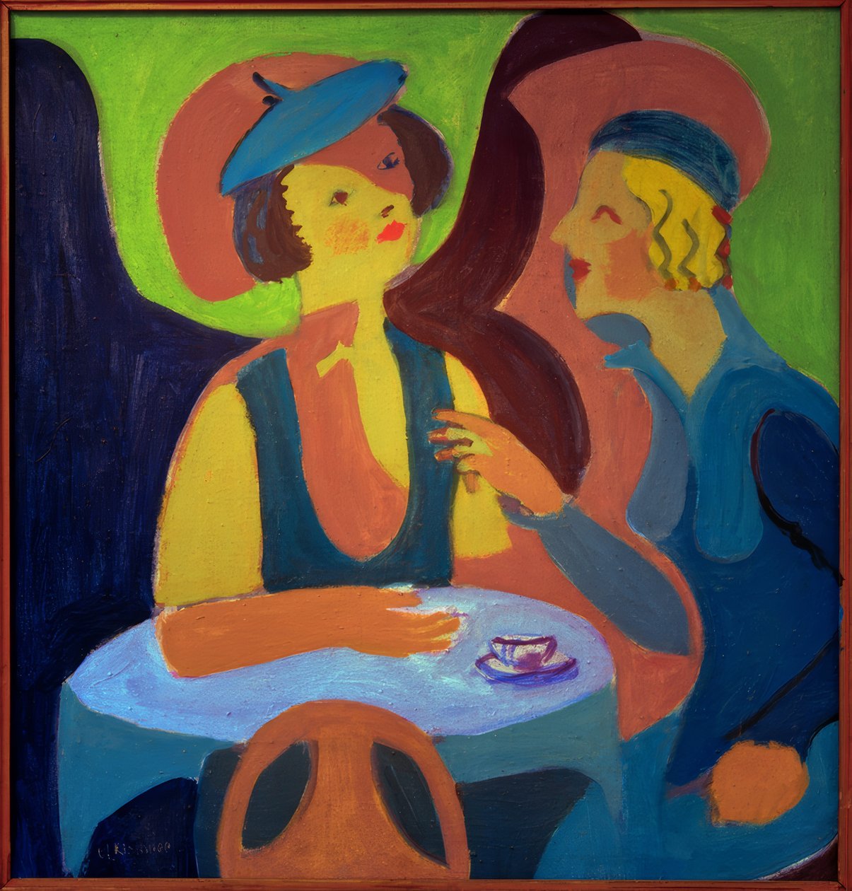 Twee dames in het café door Ernst Ludwig Kirchner